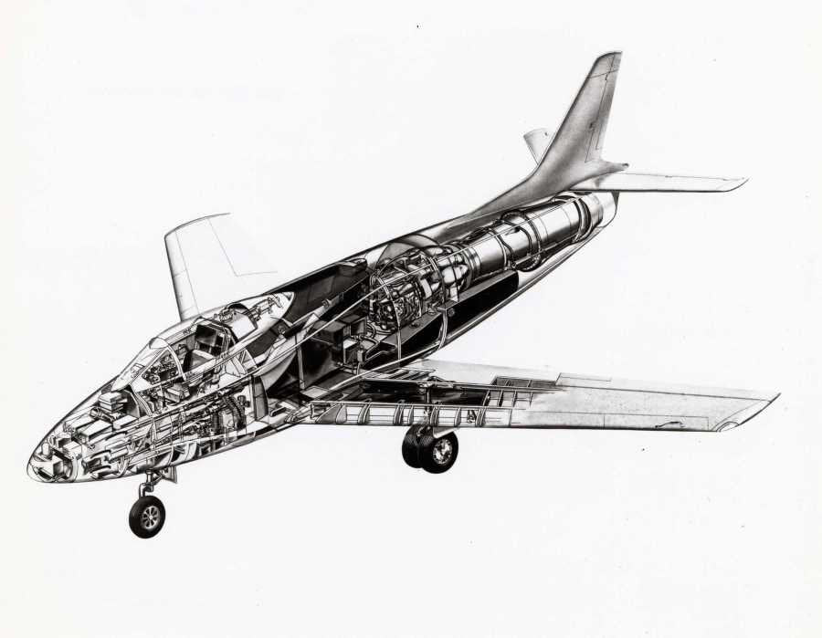North American YF 93 cutaway A4 Photo Print