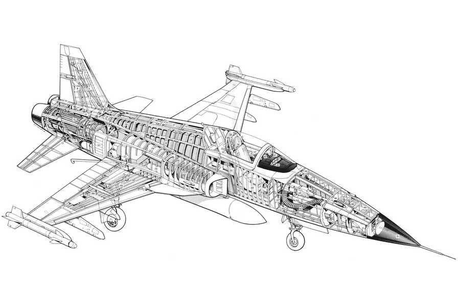 Northrop F 5 cutaway A4 Photo Print