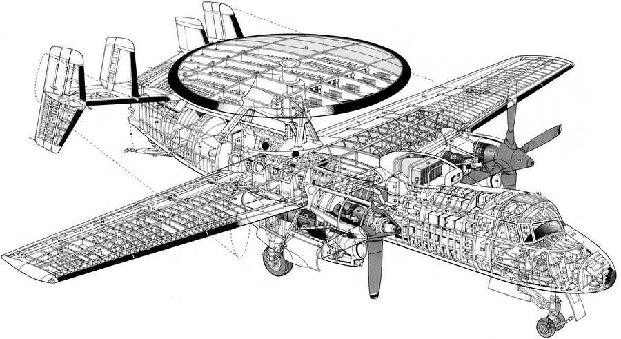 Northrop Grumman E2 Hawkeye cutaway A4 Photo Print