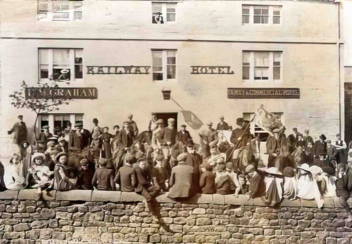 Northumberland Bellingham The Railway Hotel Common Riding Vintage A4 Photo Print