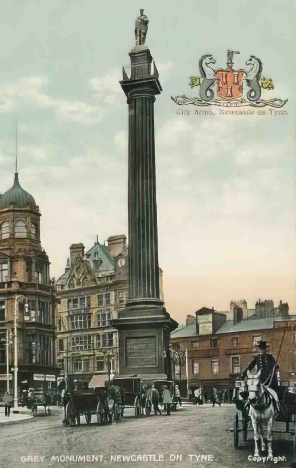 Northumberland Newcastle Grey Monument Vintage A4 Photo Print