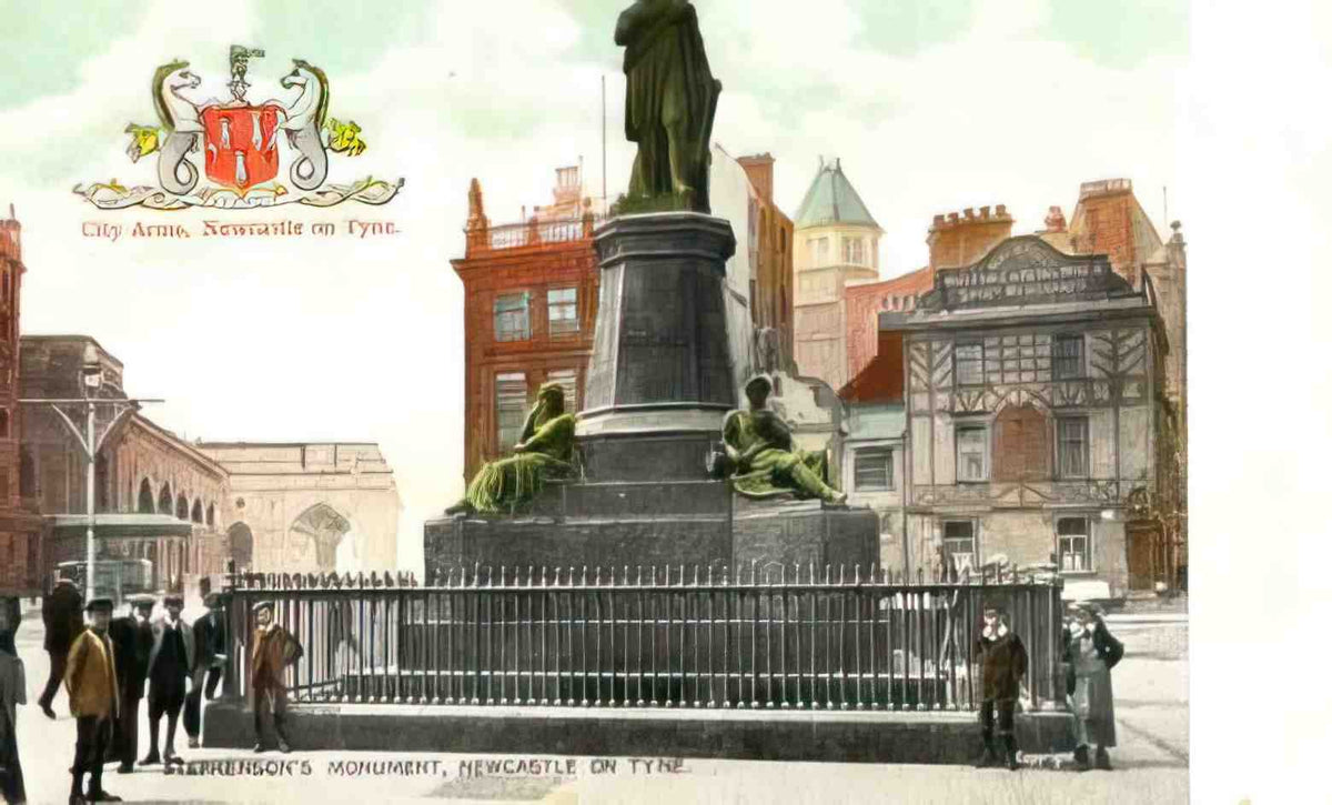 Northumberland Newcastle Stephensons Monument Vintage A4 Photo Print