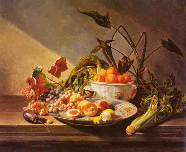 Noter David Emil Joseph De A Still Life With Fruit And Vegetables On A Table A4 Photo Print