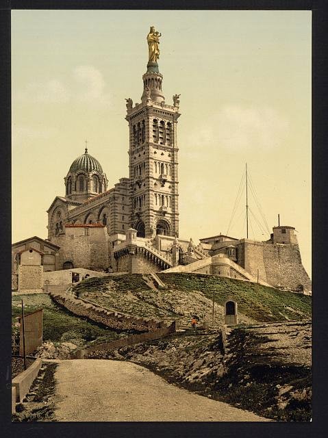 Notre Dame de la Garde II Marseilles Vintage A4 Photo Print