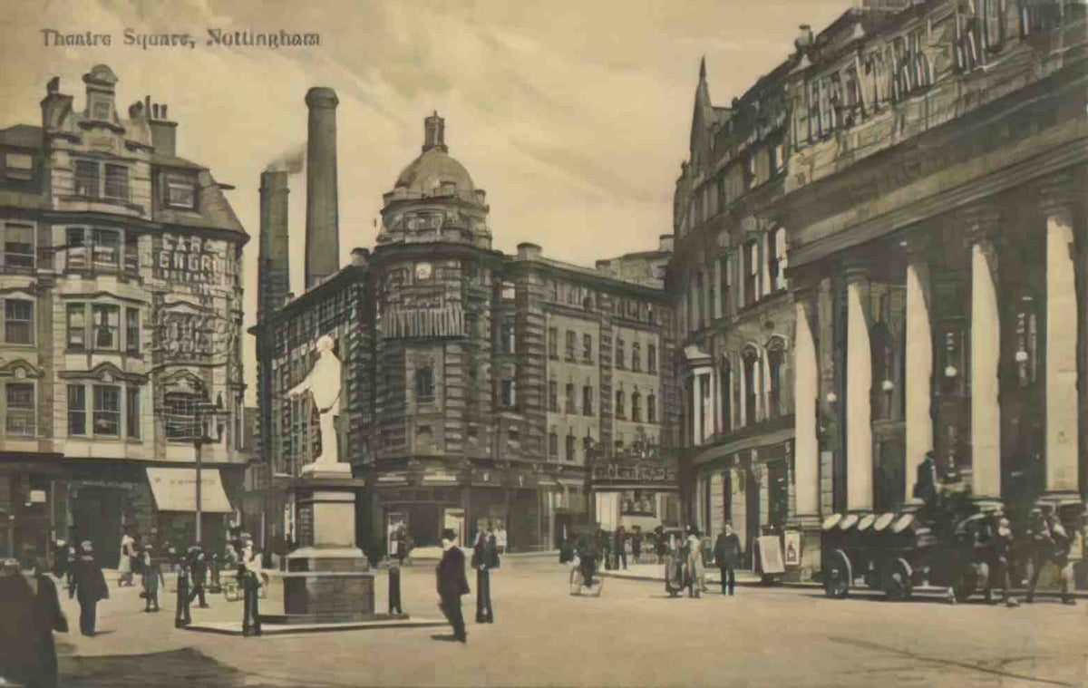 Nottinghamshire Nottingham Theatre Square Vintage A4 Photo Print