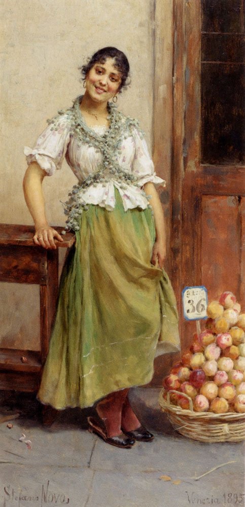 Novo Stefano The Peach Seller Art A4 Photo Print