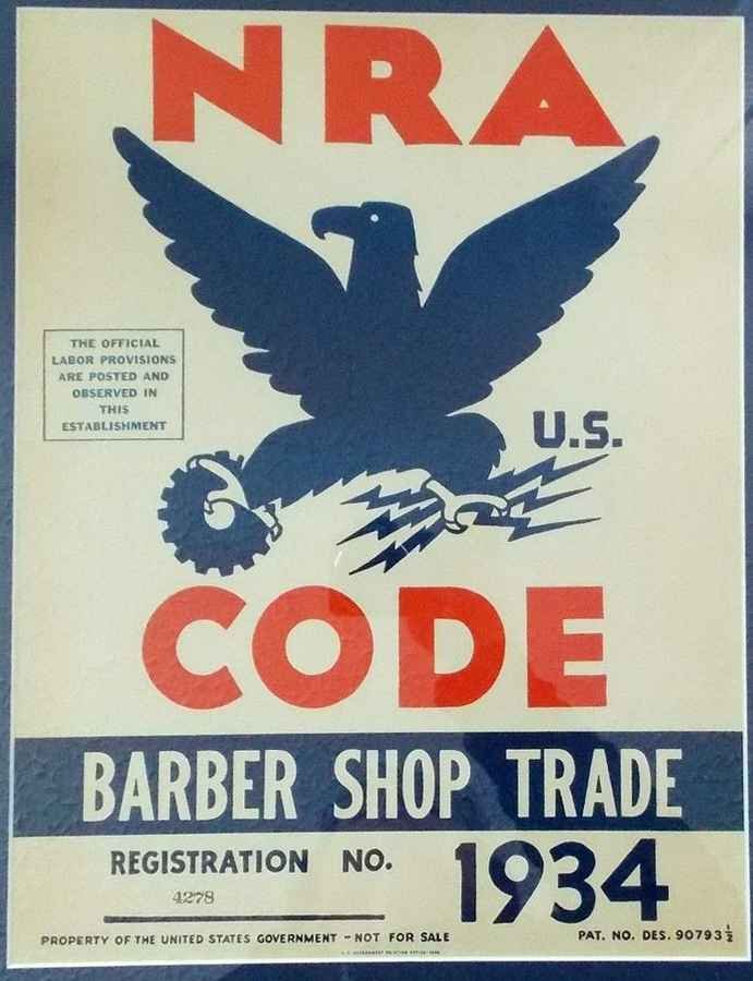Nra Code Barber 1934 barber advert A4 Photo Print