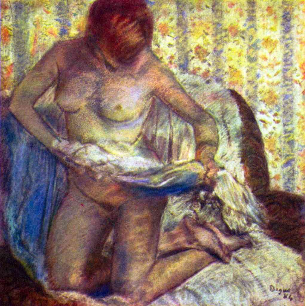 Nude Woman Degas A4 Photo Print