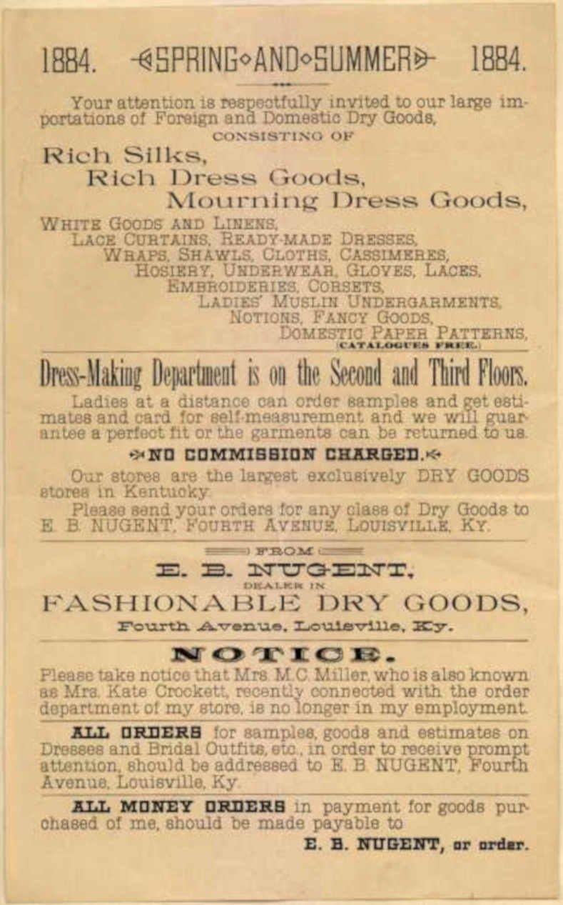 Nugent Fashion 1884 Vintage Retro Advert Ads A4 Photo Print