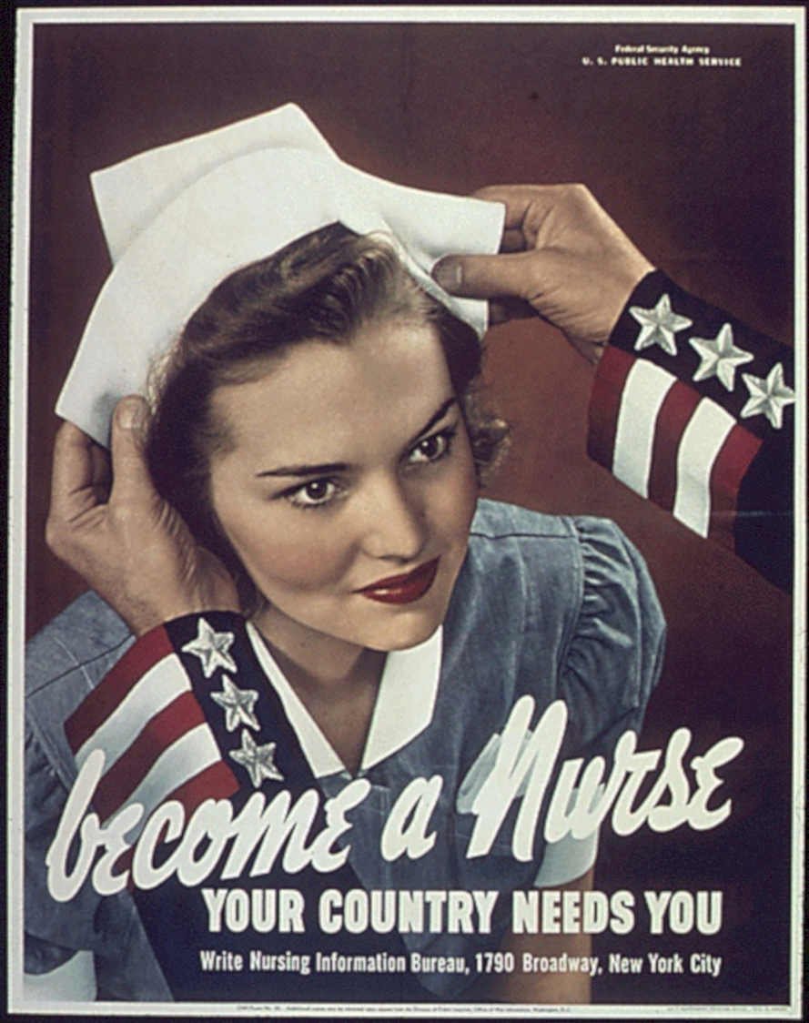 Nurse Poster Wwii Vintage Retro Advert Ads A4 Photo Print