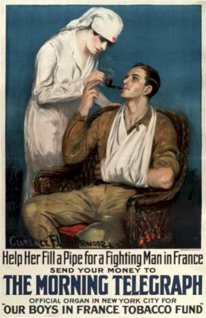 Nurse Soldier Pipe Vintage Retro Advert Ads A4 Photo Print