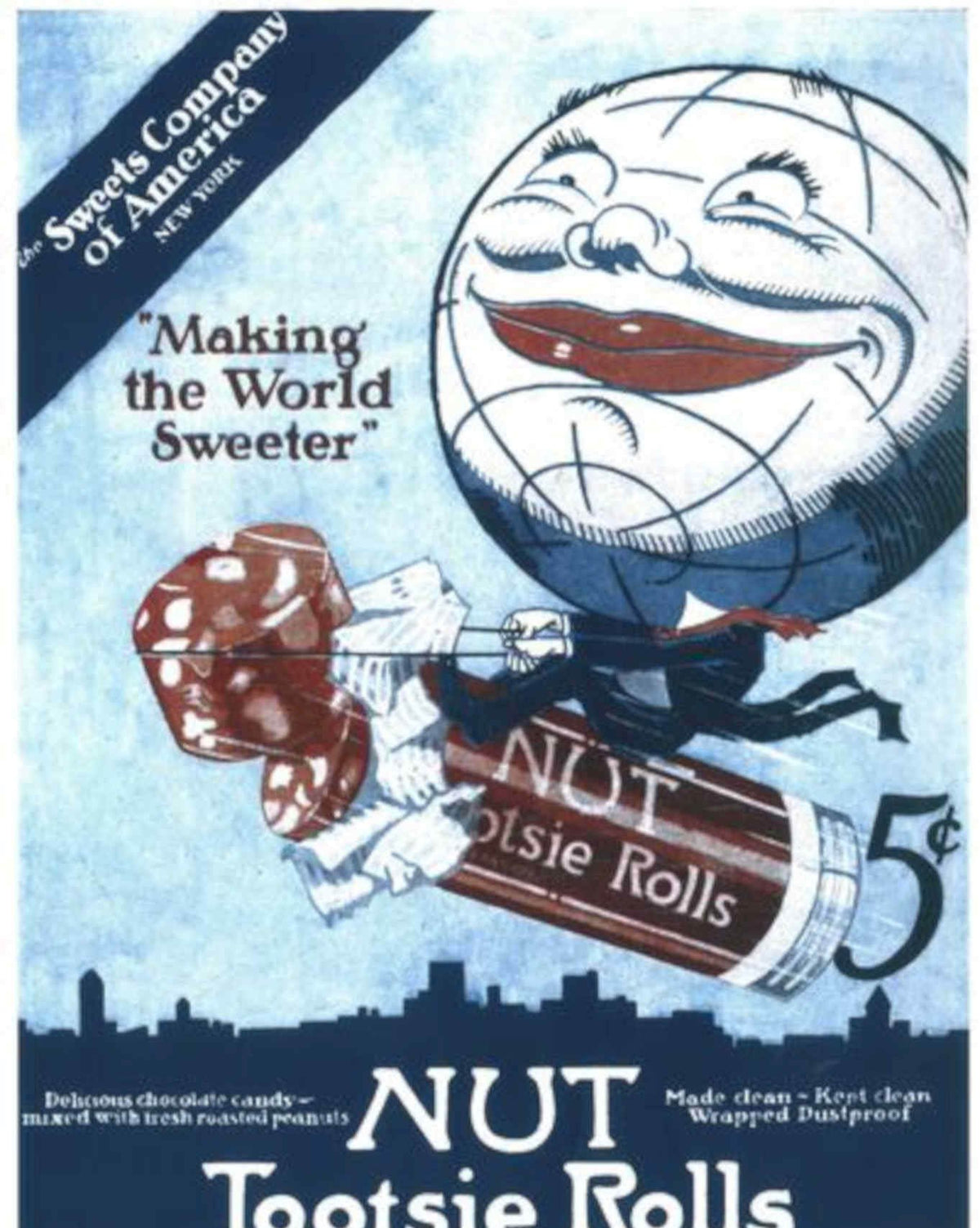 Nut Tootsie Rolls 3 Vintage Retro Advert Poster A4 Photo Print