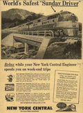 Nyc Train Sunday Vintage Retro Advert Ads A4 Photo Print