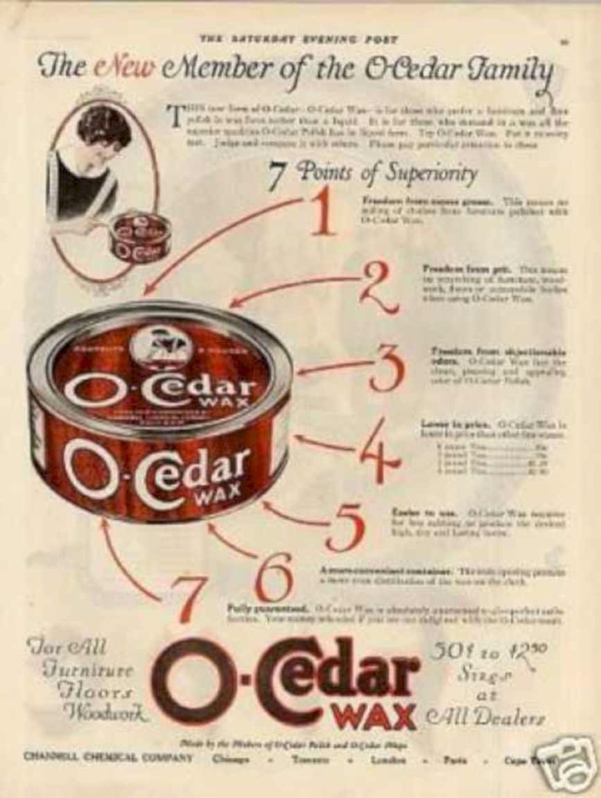 O Cedar Wax Vintage Retro Advert Ads A4 Photo Print