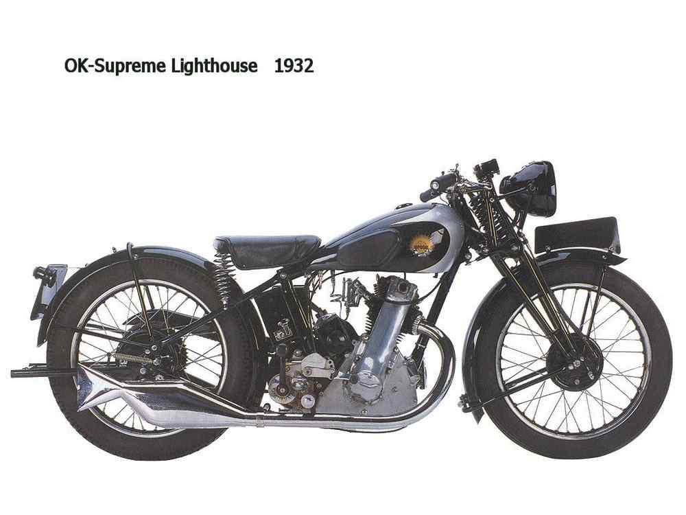 OK Supreme Lighthouse 1932 motorbike A4 Photo Print