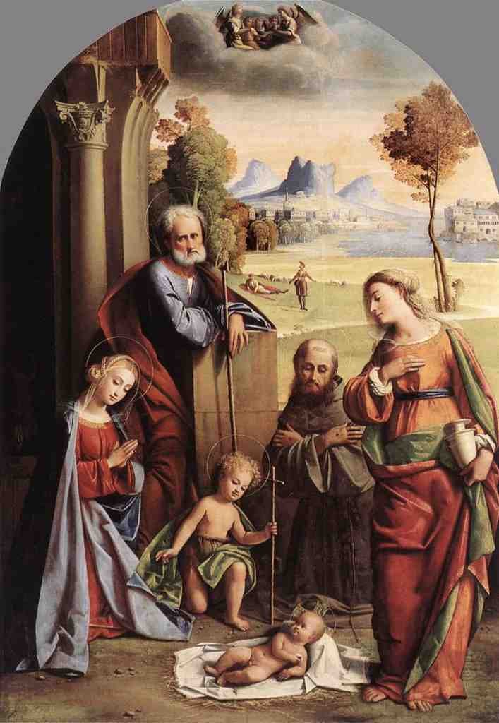 ORTOLANO Nativity With Saints Art A4 Photo Print