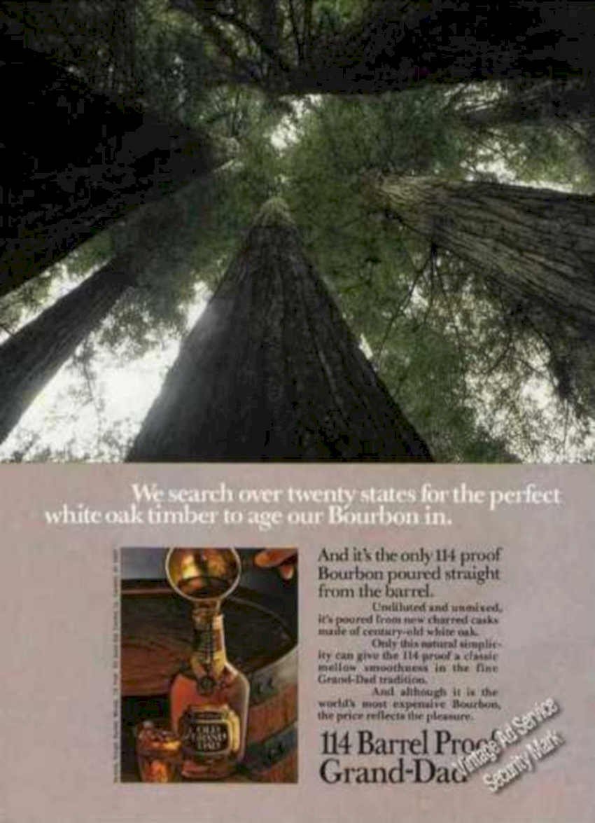 Oak Bourbon Tree Vintage Retro Advert Ads A4 Photo Print
