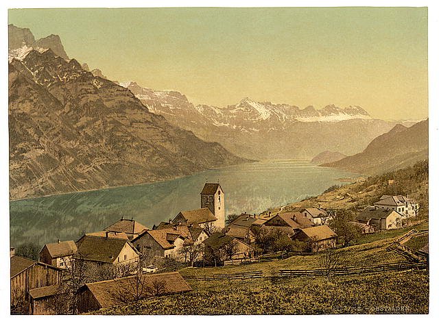 Obstalden general view Vintage A4 Photo Print