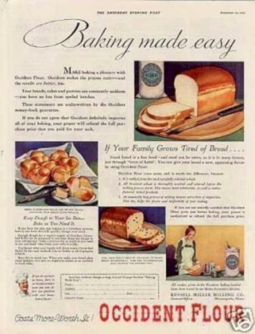 Occ Flour Rolls Vintage Retro Advert Ads A4 Photo Print