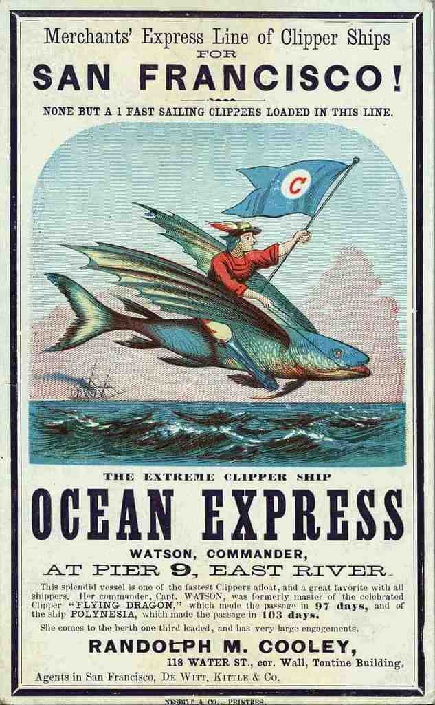 Ocean Express Clipper Advert Vintage A4 Photo Print