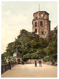 Octagonal Tower and Terrace Heidelberg Baden Vintage A4 Photo Print