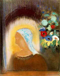 Odilon Redon Profile Flowers A4 Photo Print
