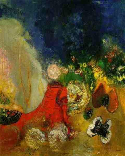 Odilon Redon Red Sphinx A4 Photo Print