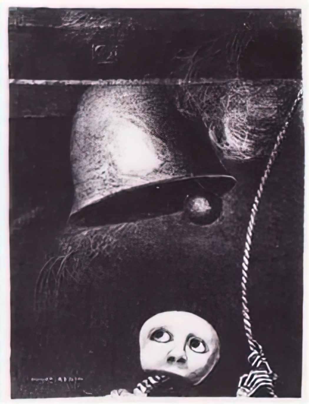 Odilon Redon a funeral mask tolls bell 1882 Art A4 Photo Print