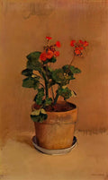 Odilon Redon a pot of geraniums Art A4 Photo Print
