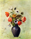 Odilon Redon anemones and poppies in a vase Art A4 Photo Print