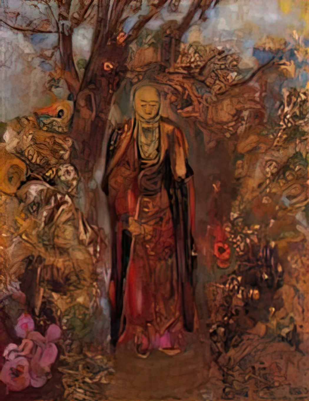 Odilon Redon buddha walking among the flowers 1905 Art A4 Photo Print