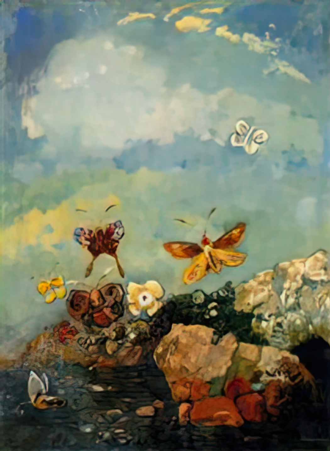 Odilon Redon butterflies 1 Art A4 Photo Print