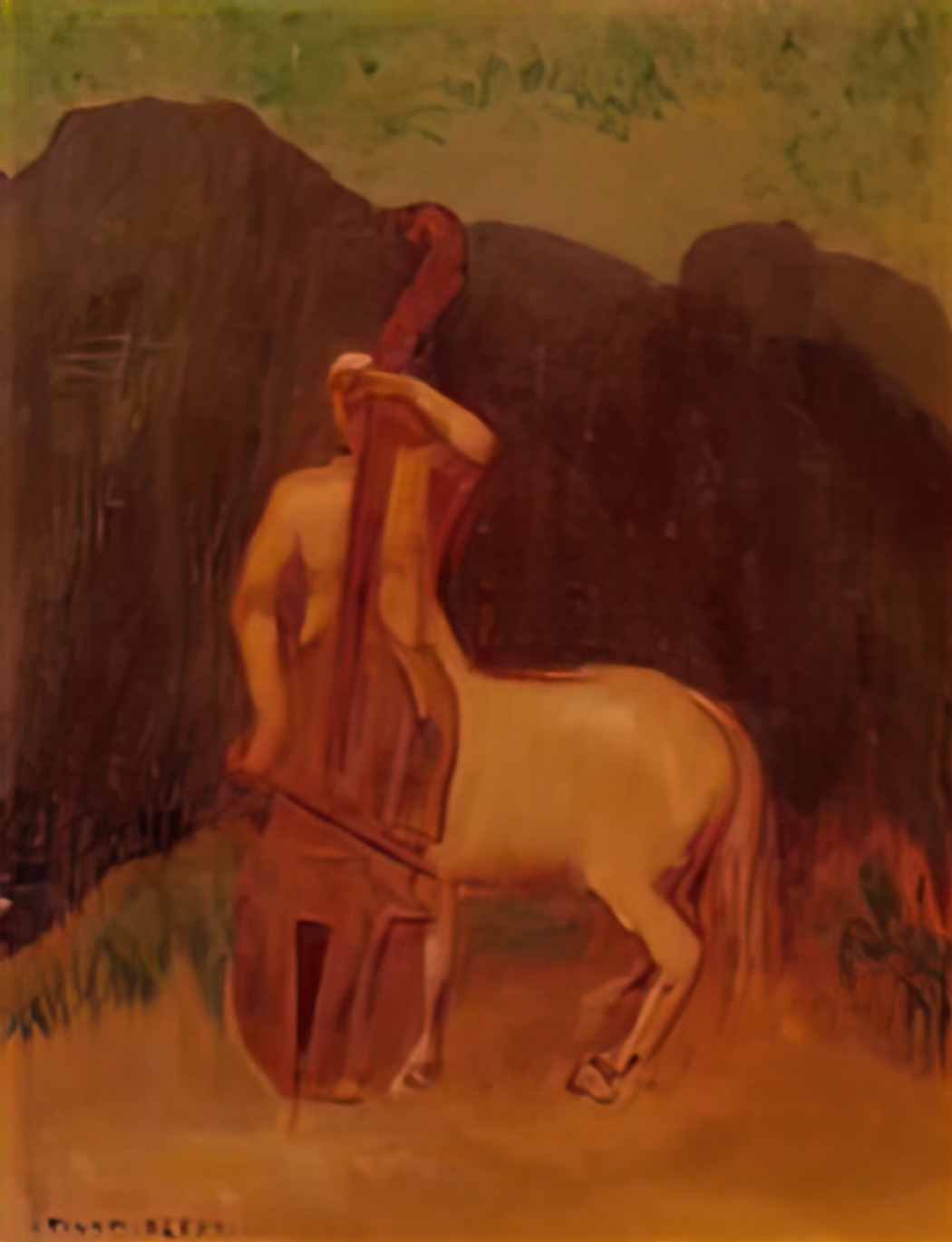 Odilon Redon centaur with cello 1910 Art A4 Photo Print