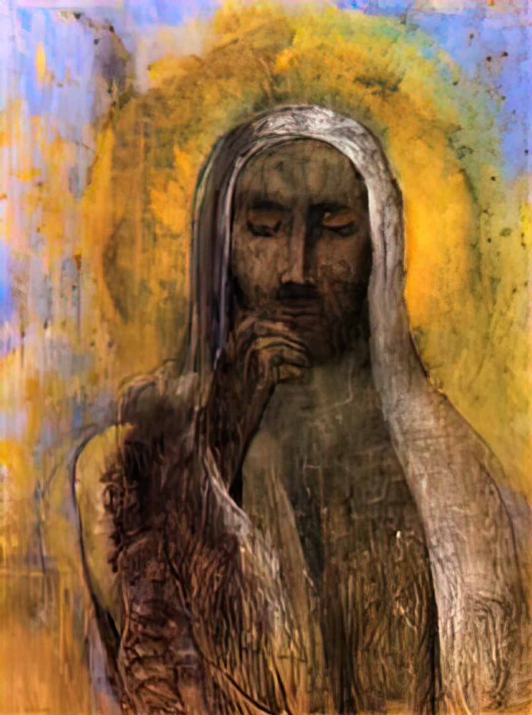 Odilon Redon christ in silence Art A4 Photo Print