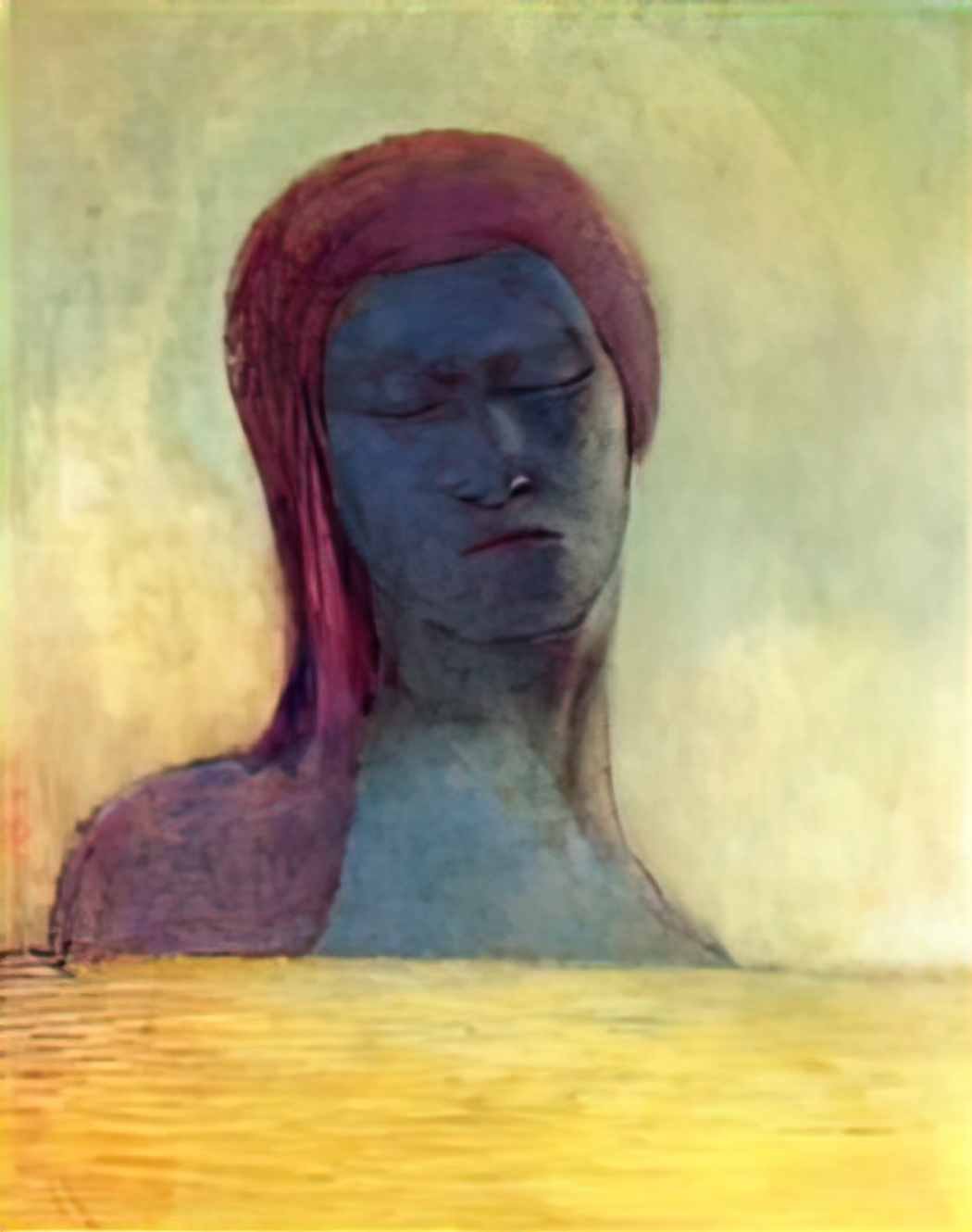 Odilon Redon closed eyes 2 Art A4 Photo Print