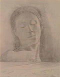 Odilon Redon closed eyes Art A4 Photo Print