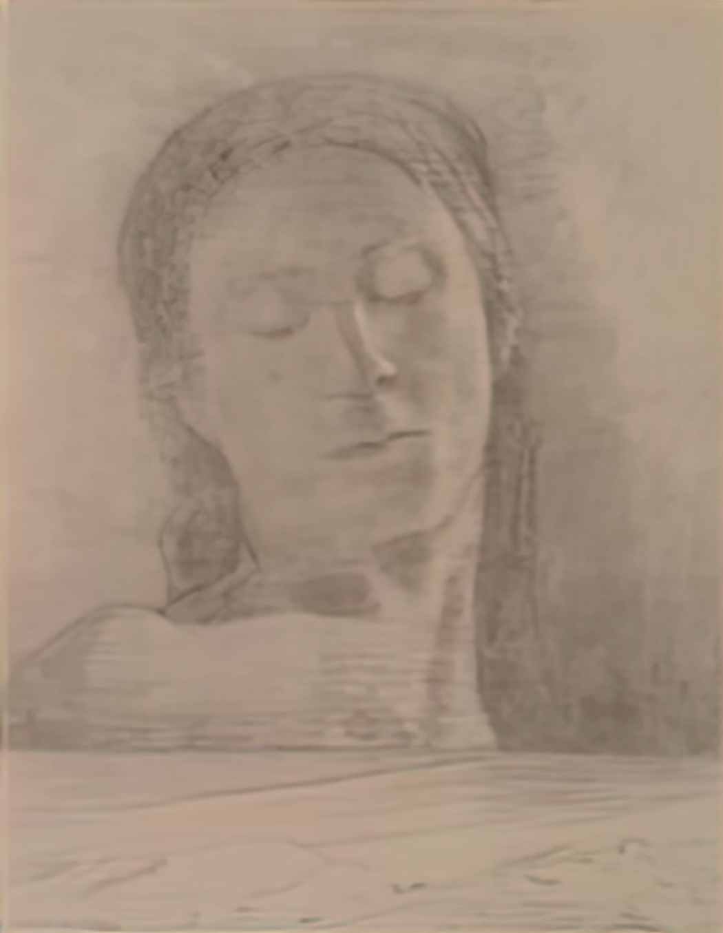 Odilon Redon closed eyes Art A4 Photo Print