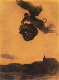 Odilon Redon devil take a head in the air 1876 Art A4 Photo Print