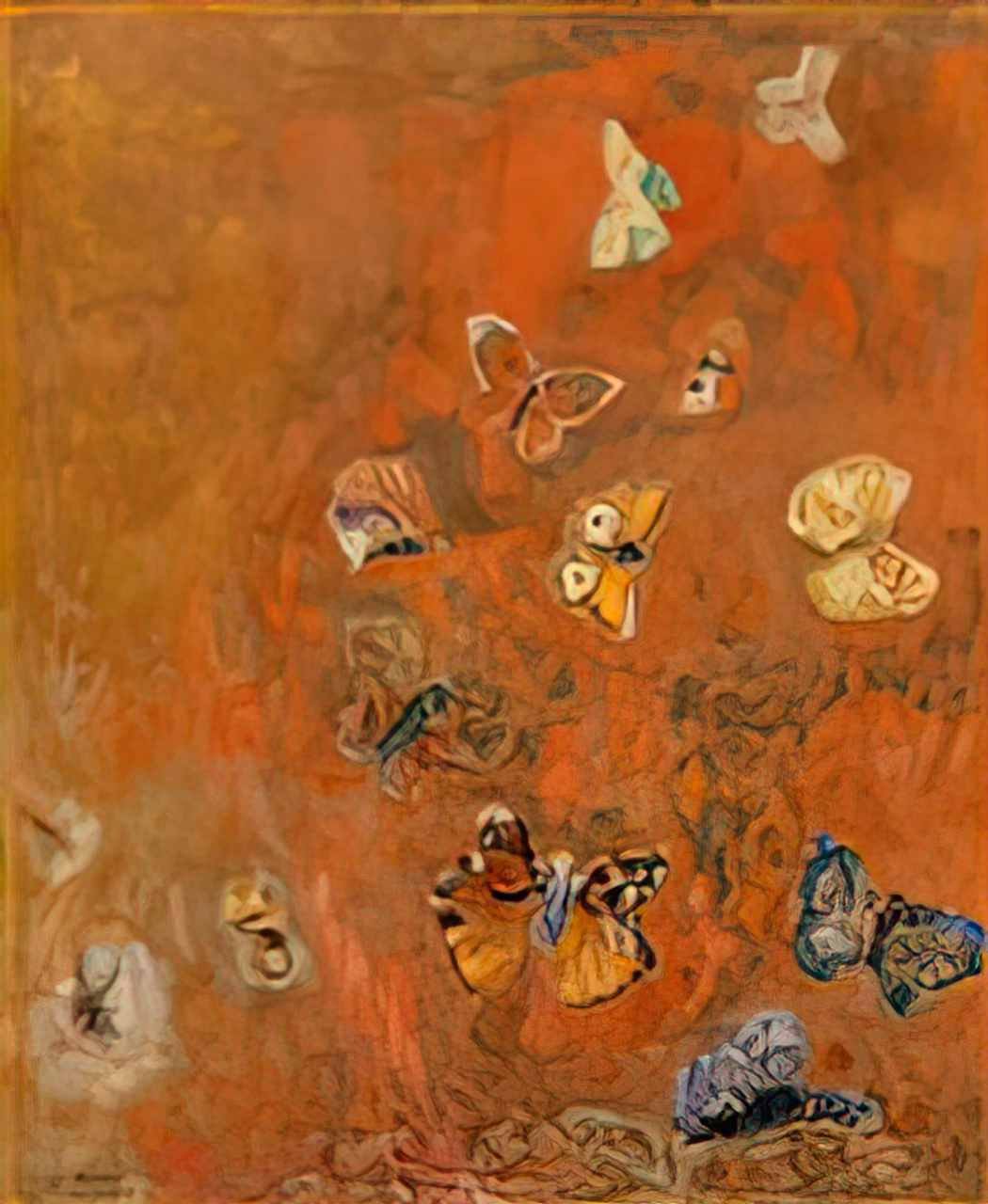Odilon Redon evocation of butterflies Art A4 Photo Print