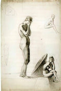 Odilon Redon five studies of female nudes Art A4 Photo Print
