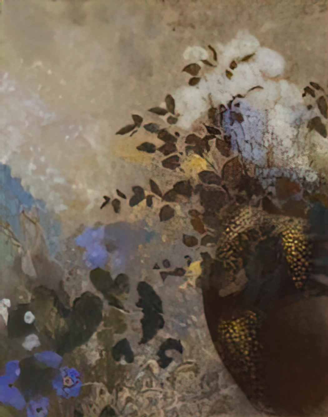 Odilon Redon flowers in a black vase Art A4 Photo Print