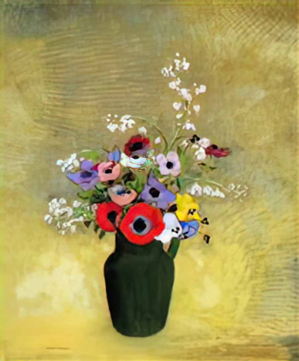 Odilon Redon flowers in a green pitcher Art A4 Photo Print