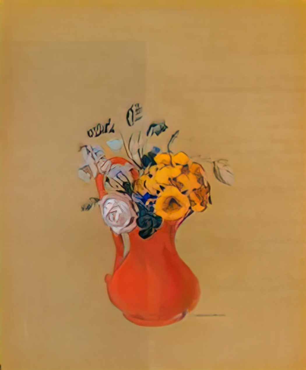 Odilon Redon flowers in a red pitcher Art A4 Photo Print