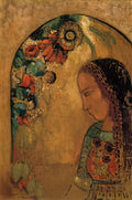 Odilon Redon lady of the flowers Art A4 Photo Print