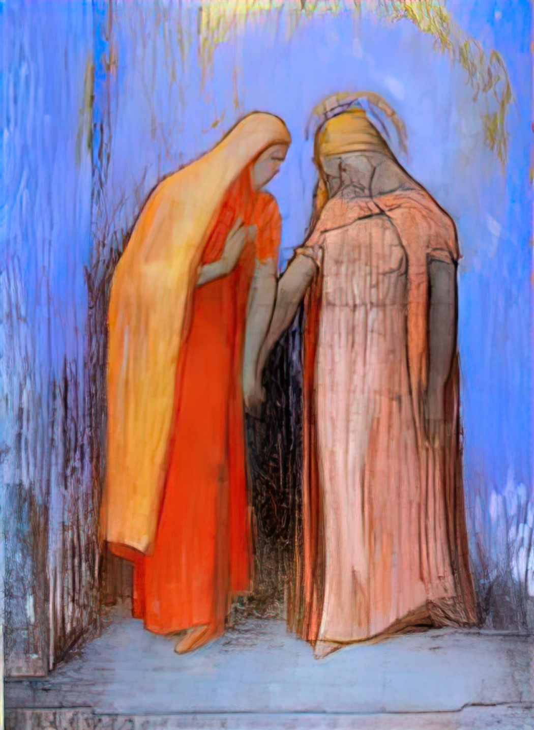 Odilon Redon mystical conversation 1 Art A4 Photo Print