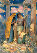 Odilon Redon mystical conversation Art A4 Photo Print