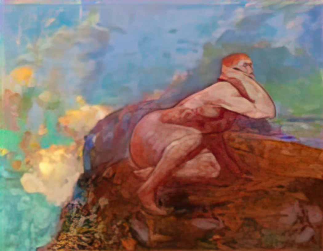 Odilon Redon nude woman on the rocks jpeg Art A4 Photo Print