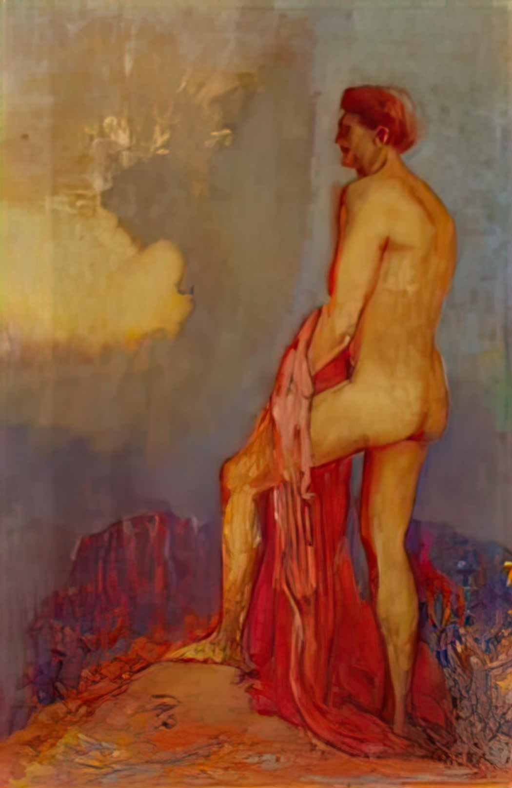 Odilon Redon oedipus in the garden of illusions Art A4 Photo Print