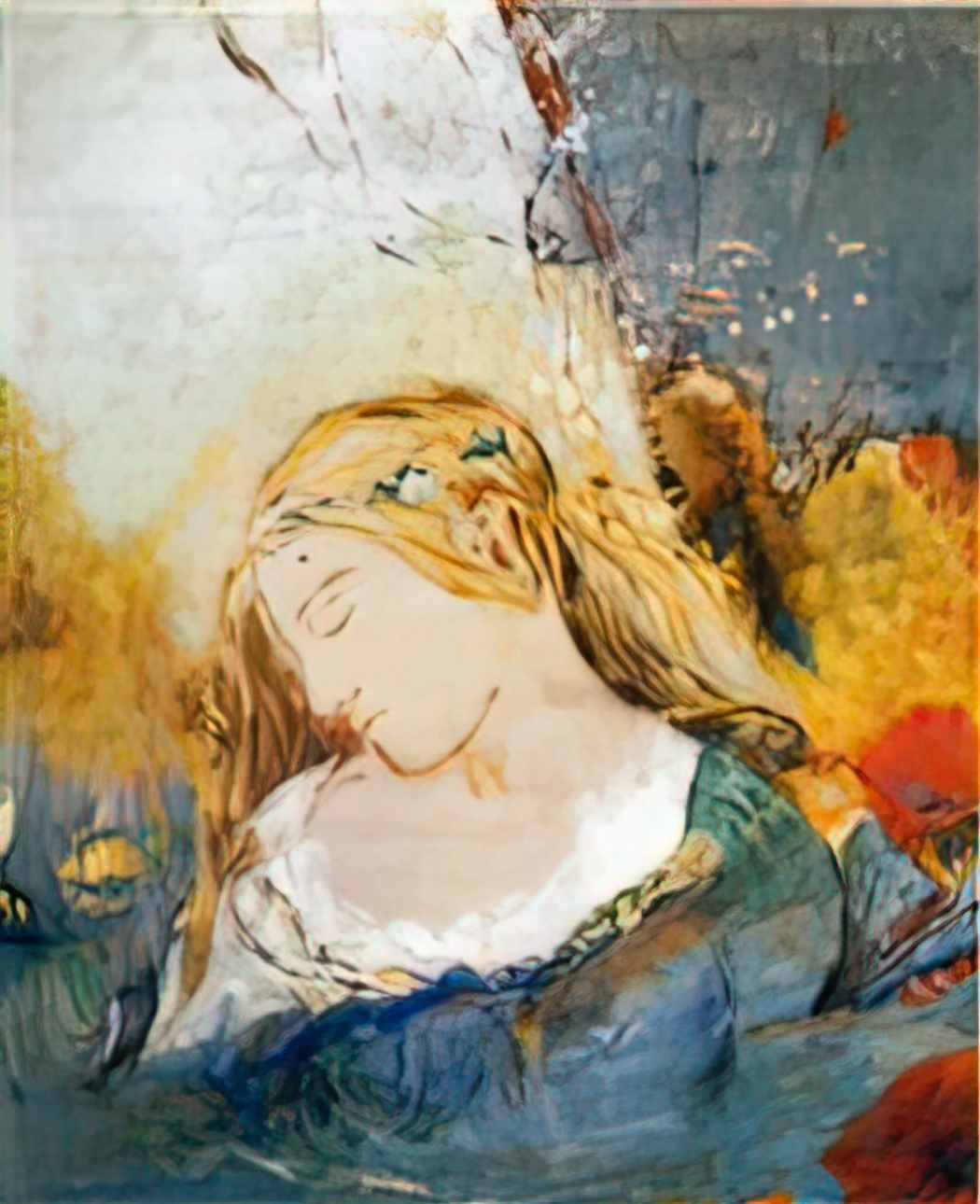 Odilon Redon ophelia 2 Art A4 Photo Print