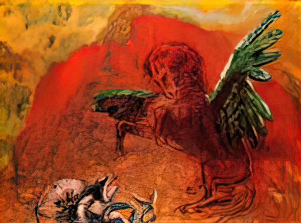 Odilon Redon pegasus and the hydra Art A4 Photo Print